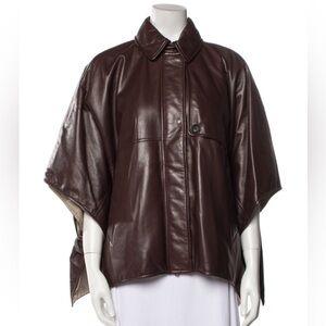 Brunello Cucinelli leather cape